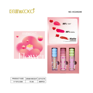 ست برق لب سه رنگ گلبرگ برند کوین و کوکو Floral Kiss Lip Gloss